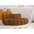  Manufacturer Color_Saddle -- Arc 77" Saddle Velvet Upholstered 3 pc Modular Sectional IMAGE 2
