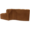  Manufacturer Color_Saddle -- Arc 77" Saddle Velvet Upholstered 3 pc Modular Sectional IMAGE 3