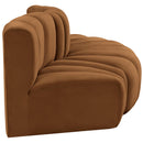 Manufacturer Color_Saddle -- Arc 77" Saddle Velvet Upholstered 3 pc Modular Sectional IMAGE 5