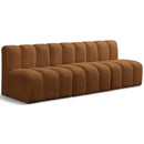  Manufacturer Color_Saddle -- Arc 89.5" Saddle Velvet Upholstered 3 pc Modular Sectional IMAGE 1