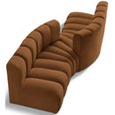 Meridian Arc Saddle Velvet 4 pc Modular Sectional IMAGE 1