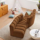 Meridian Arc Saddle Velvet 4 pc Modular Sectional IMAGE 2