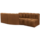  Manufacturer Color_Saddle -- Arc 108" Saddle Velvet Upholstered 4 pc Modular Sectional IMAGE 3