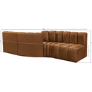  Manufacturer Color_Saddle -- Arc 108" Saddle Velvet Upholstered 4 pc Modular Sectional IMAGE 8