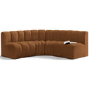  Manufacturer Color_Saddle -- Arc 103" Saddle Velvet Upholstered 4 pc Modular Sectional IMAGE 1
