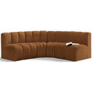 Meridian Arc Saddle Velvet 4 pc Modular Sectional IMAGE 1