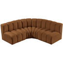  Manufacturer Color_Saddle -- Arc 103" Saddle Velvet Upholstered 4 pc Modular Sectional IMAGE 4