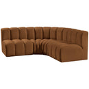 Manufacturer Color_Saddle -- Arc 103" Saddle Velvet Upholstered 4 pc Modular Sectional IMAGE 6