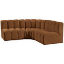 Meridian Arc Saddle Velvet 4 pc Modular Sectional IMAGE 6