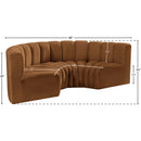  Manufacturer Color_Saddle -- Arc 88" Saddle Velvet Upholstered 4 pc Modular Sectional IMAGE 10
