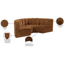 Meridian Arc Saddle Velvet 4 pc Modular Sectional IMAGE 11