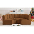  Manufacturer Color_Saddle -- Arc 88" Saddle Velvet Upholstered 4 pc Modular Sectional IMAGE 2