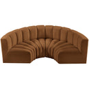  Manufacturer Color_Saddle -- Arc 88" Saddle Velvet Upholstered 4 pc Modular Sectional IMAGE 4