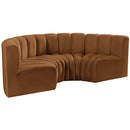  Manufacturer Color_Saddle -- Arc 88" Saddle Velvet Upholstered 4 pc Modular Sectional IMAGE 5