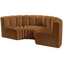  Manufacturer Color_Saddle -- Arc 88" Saddle Velvet Upholstered 4 pc Modular Sectional IMAGE 6