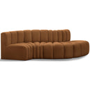  Manufacturer Color_Saddle -- Arc 104" Saddle Velvet Upholstered 4 pc Modular Sectional IMAGE 1