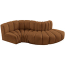  Manufacturer Color_Saddle -- Arc 104" Saddle Velvet Upholstered 4 pc Modular Sectional IMAGE 4