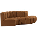  Manufacturer Color_Saddle -- Arc 104" Saddle Velvet Upholstered 4 pc Modular Sectional IMAGE 5