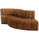  Manufacturer Color_Saddle -- Arc 104" Saddle Velvet Upholstered 4 pc Modular Sectional IMAGE 6
