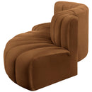 Meridian Arc Saddle Velvet 4 pc Modular Sectional IMAGE 8