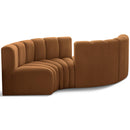  Manufacturer Color_Saddle -- Arc 102" Saddle Velvet Upholstered 4 pc Modular Sectional IMAGE 1