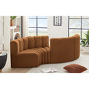  Manufacturer Color_Saddle -- Arc 102" Saddle Velvet Upholstered 4 pc Modular Sectional IMAGE 2