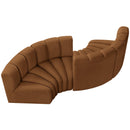 Meridian Arc Saddle Velvet 4 pc Modular Sectional IMAGE 4