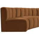 Meridian Arc Saddle Velvet 4 pc Modular Sectional IMAGE 6