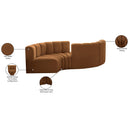 Meridian Arc Saddle Velvet 4 pc Modular Sectional IMAGE 8
