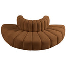  Manufacturer Color_Saddle -- Arc 90" Saddle Velvet Upholstered 4 pc Modular Sectional IMAGE 4