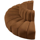  Manufacturer Color_Saddle -- Arc 90" Saddle Velvet Upholstered 4 pc Modular Sectional IMAGE 6