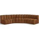  Manufacturer Color_Saddle -- Arc 133" Saddle Velvet Upholstered 5 pc Modular Sectional IMAGE 1