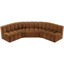  Manufacturer Color_Saddle -- Arc 133" Saddle Velvet Upholstered 5 pc Modular Sectional IMAGE 4