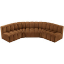 Meridian Arc Saddle Velvet 5 pc Modular Sectional IMAGE 4