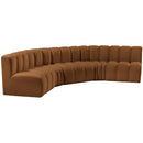 Meridian Arc Saddle Velvet 5 pc Modular Sectional IMAGE 5