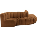  Manufacturer Color_Saddle -- Arc 122" Saddle Velvet Upholstered 5 pc Modular Sectional IMAGE 5