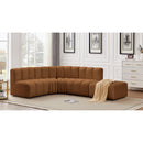  Manufacturer Color_Saddle -- Arc 127" Saddle Velvet Upholstered 5 pc Modular Sectional IMAGE 2