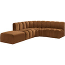  Manufacturer Color_Saddle -- Arc 127" Saddle Velvet Upholstered 5 pc Modular Sectional IMAGE 4