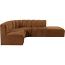  Manufacturer Color_Saddle -- Arc 127" Saddle Velvet Upholstered 5 pc Modular Sectional IMAGE 9