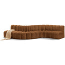 Manufacturer Color_Saddle -- Arc 145" Saddle Velvet Upholstered 6 pc Modular Sectional IMAGE 1