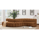 Manufacturer Color_Saddle -- Arc 145" Saddle Velvet Upholstered 6 pc Modular Sectional IMAGE 2
