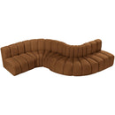 Manufacturer Color_Saddle -- Arc 145" Saddle Velvet Upholstered 6 pc Modular Sectional IMAGE 4