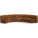  Manufacturer Color_Saddle -- Arc 151" Saddle Velvet Upholstered 6 pc Modular Sectional IMAGE 1