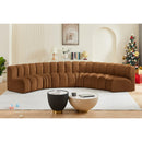  Manufacturer Color_Saddle -- Arc 151" Saddle Velvet Upholstered 6 pc Modular Sectional IMAGE 2