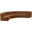  Manufacturer Color_Saddle -- Arc 151" Saddle Velvet Upholstered 6 pc Modular Sectional IMAGE 5