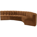  Manufacturer Color_Saddle -- Arc 151" Saddle Velvet Upholstered 6 pc Modular Sectional IMAGE 6
