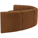  Manufacturer Color_Saddle -- Arc 151" Saddle Velvet Upholstered 6 pc Modular Sectional IMAGE 7