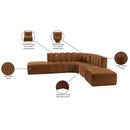  Manufacturer Color_Saddle -- Arc 146" Saddle Velvet Upholstered 6 pc Modular Sectional IMAGE 14