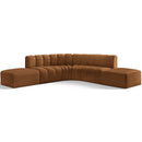  Manufacturer Color_Saddle -- Arc 146" Saddle Velvet Upholstered 6 pc Modular Sectional IMAGE 1