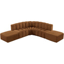  Manufacturer Color_Saddle -- Arc 146" Saddle Velvet Upholstered 6 pc Modular Sectional IMAGE 4